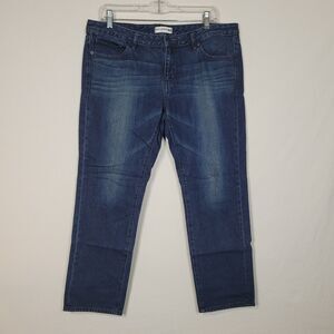 Uniqlo Jeans Blue Slim Straight Fits 36x26 Kaihara Denim